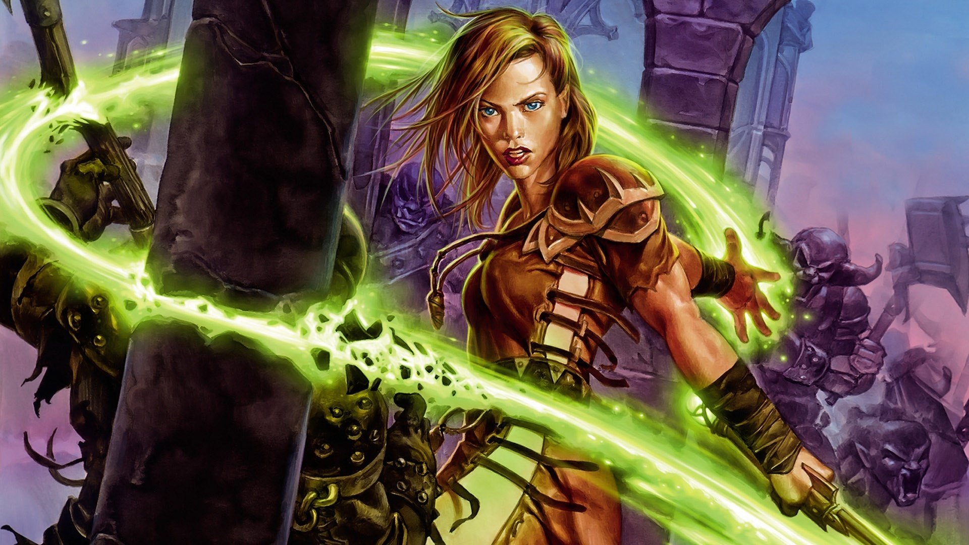 feuerkreis mädchen krieger tarnung flamme blick fußabdruck säule monster fantasie kampf