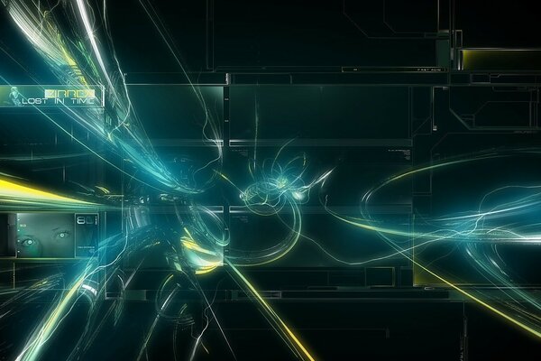 Strahlende Spuren auf schwarzem Hintergrund