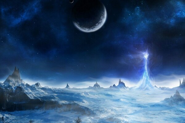 Mondnacht im Eis der Arktis