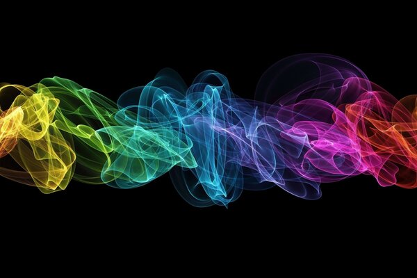 Auf dunklem Hintergrund farbige Kunst