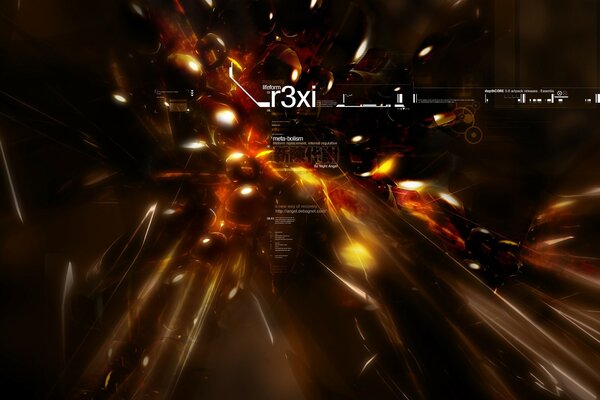 Funken auf schwarzem Hintergrund fliegen zum r3xi