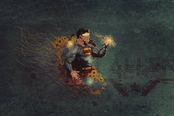 Die Zeichnung des Filmhelden Superman