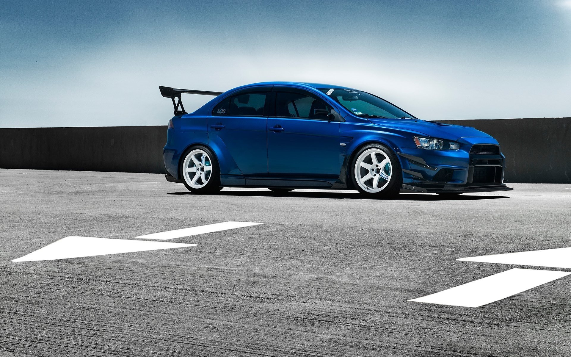 mitsubishi beruf evolution x blau auto spoiler räder vorne