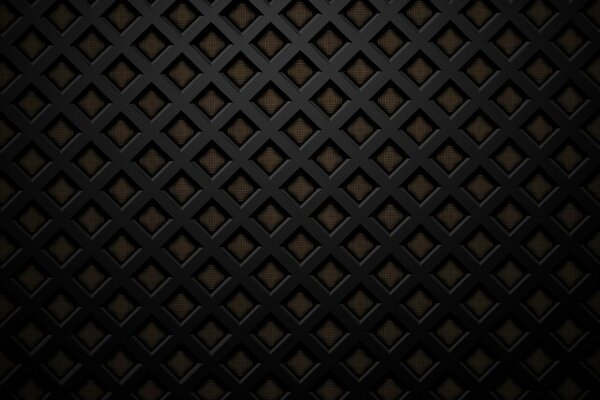 Schwarzes Gitter auf braunem Wandhintergrund
