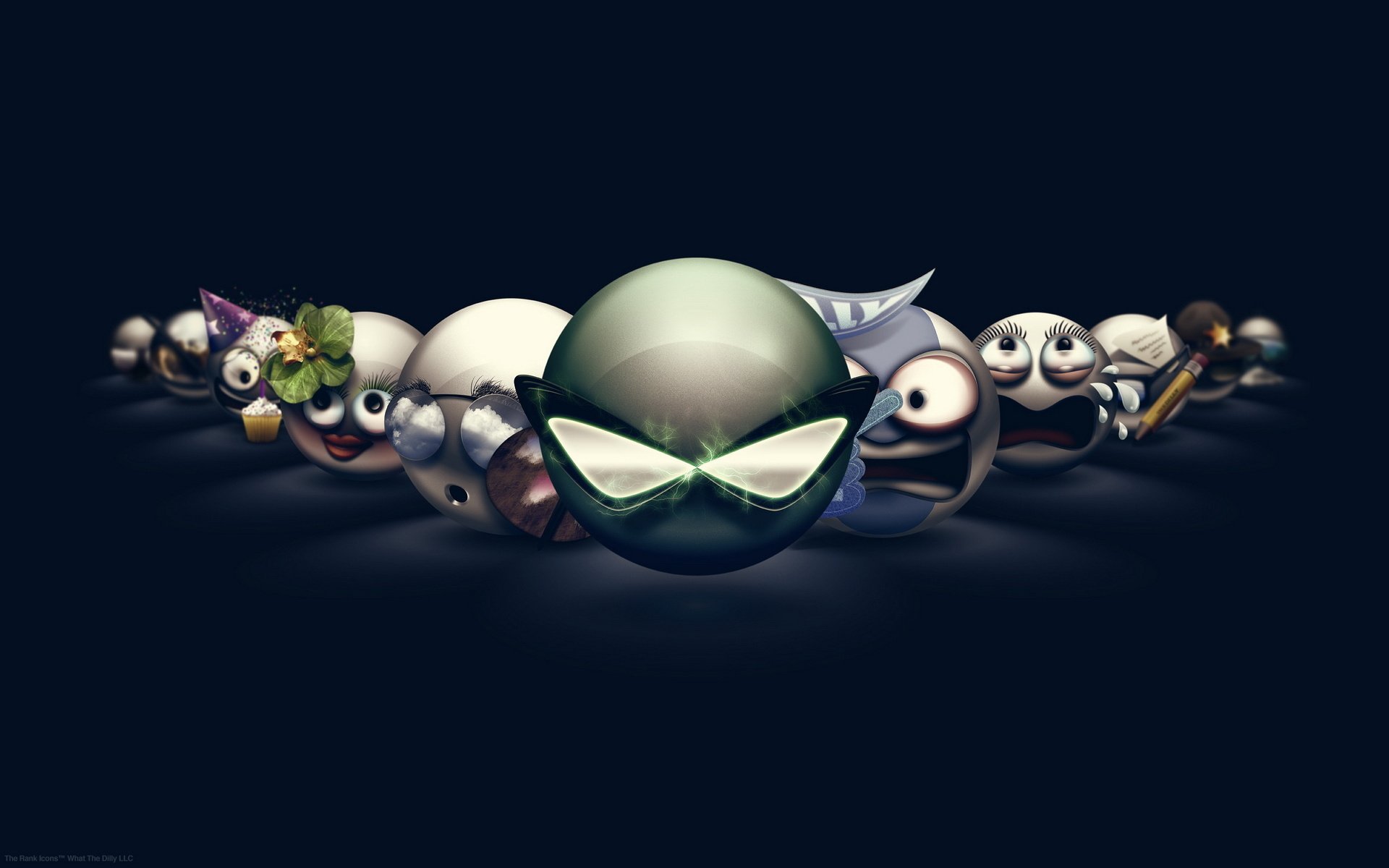 alle arten von gesichtern smileys kugeln masken