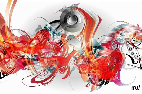 Abstraktion mit Linien und Kurven im Musikstil