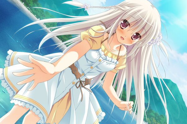 Anime. Mädchen mit blonden Haaren