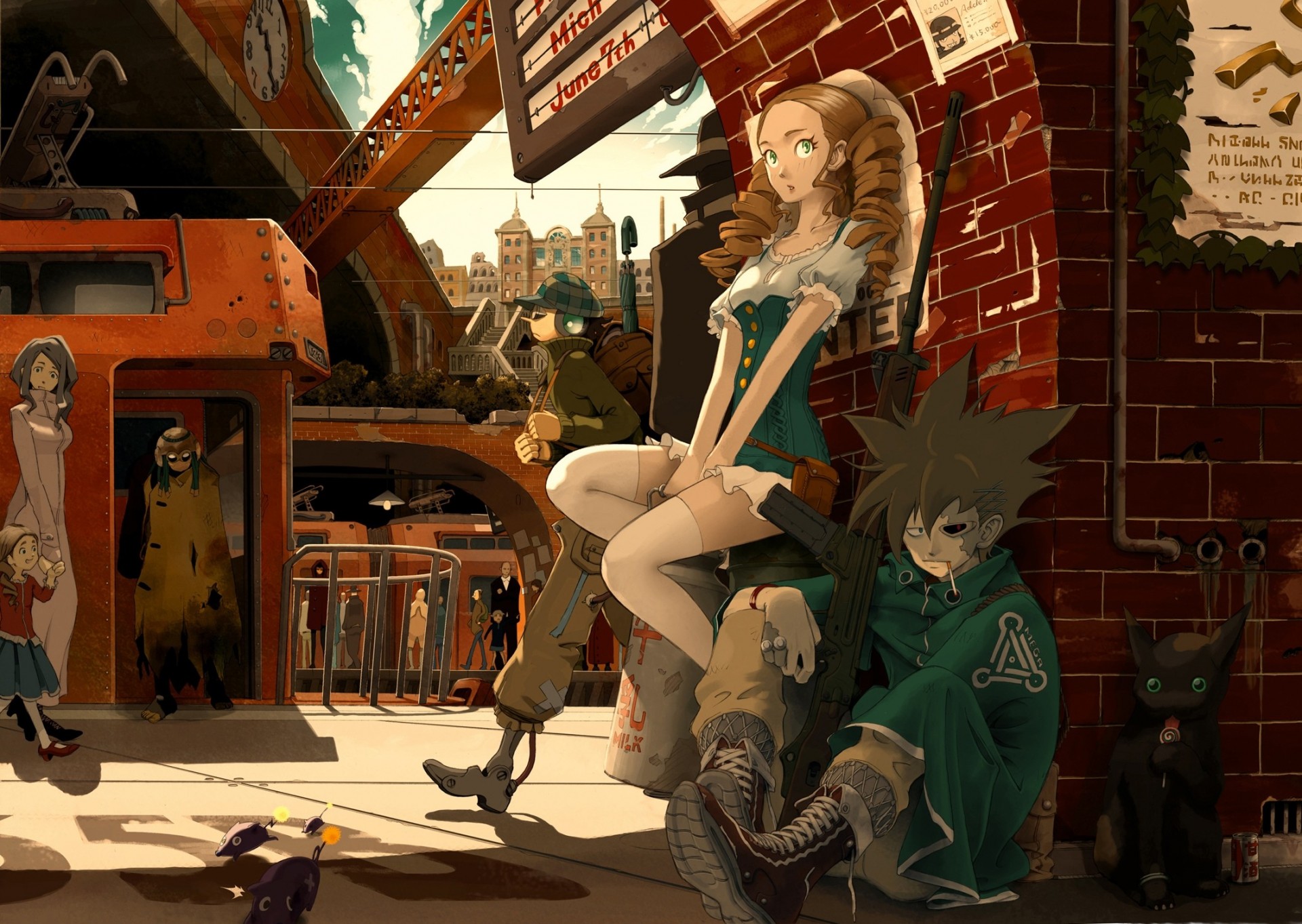 maske roboter lutscher verkleiden sich fliegende festung katze tiere waffen gebäude stadt stiefel zug thighhigh