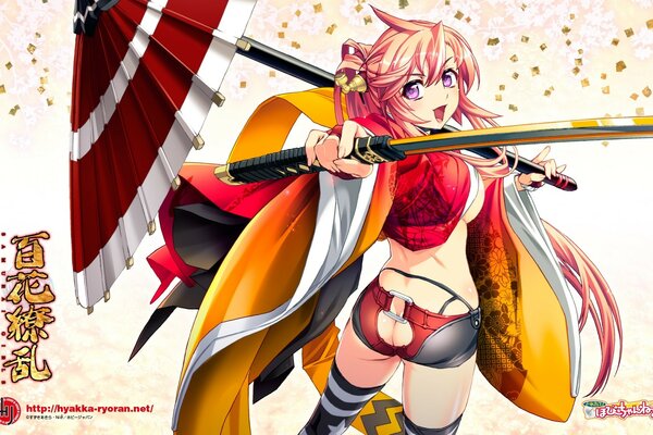 Mädchen-Krieger , japanische Kleidung