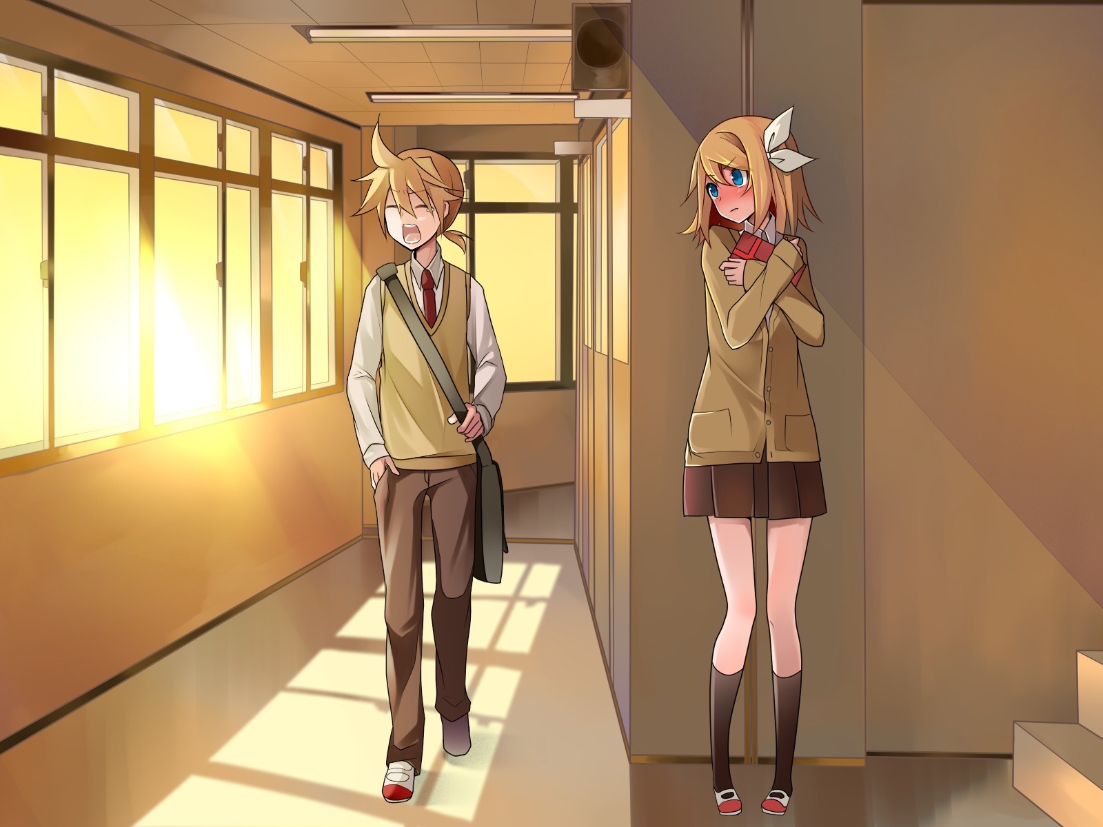 kagamine rin erröten seifuku kagamine len
