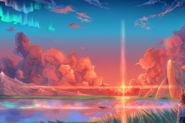 Landschaftskunst im Anime-Stil