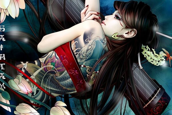 Kunst Mädchen mit Tattoo