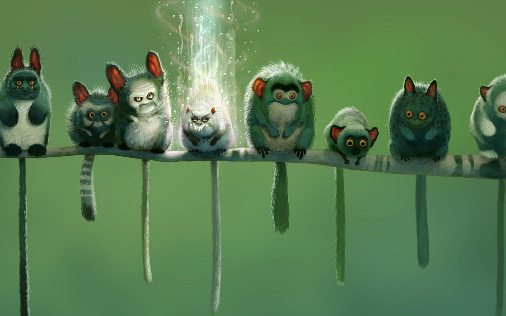 grün schwanz monster