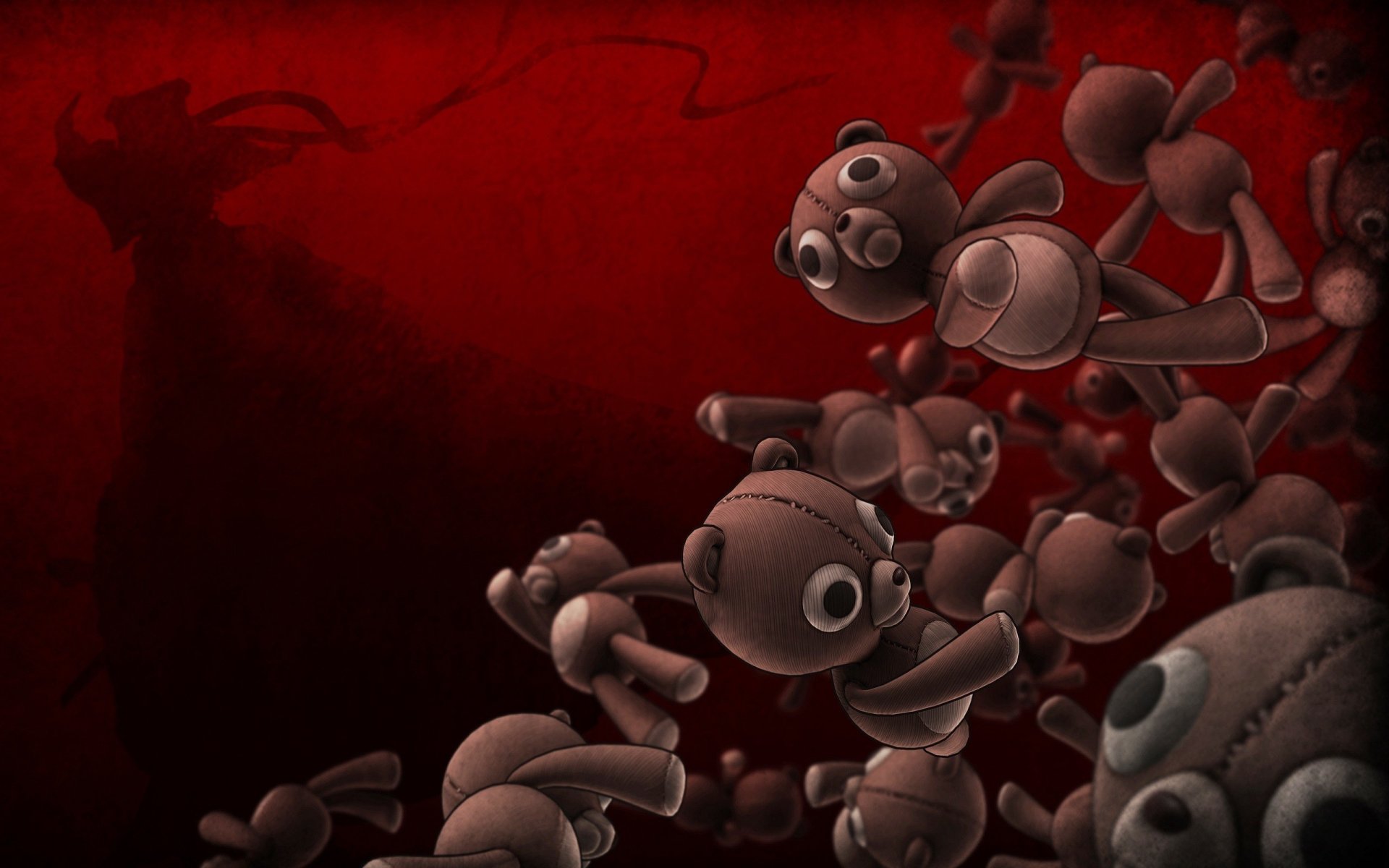 bären schwerelosigkeit roter hintergrund spielzeug