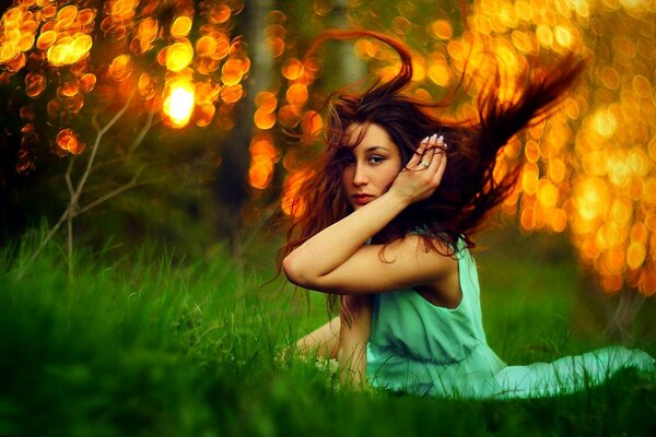 Feurig rote Haarsträhnen