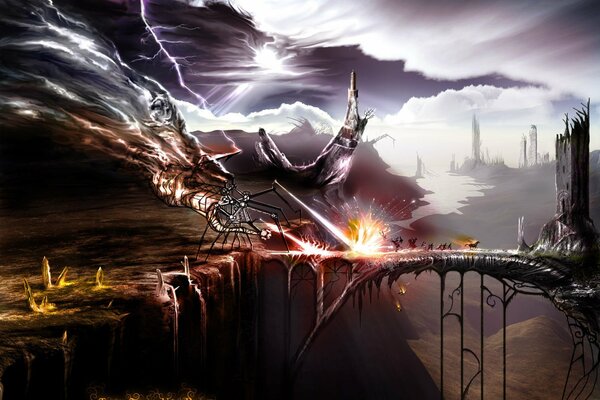 Schlachtbrücke Vollmond Kampfkunst