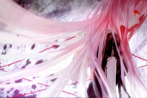 Ein trauriges Mädchen in Ketten von eigenen Schmerzen und Enttäuschungen