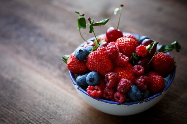 Schüssel mit frischen Sommerbeeren