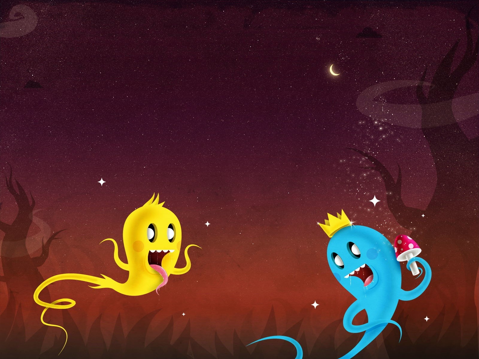 pilz geist nacht vektor sterne mond