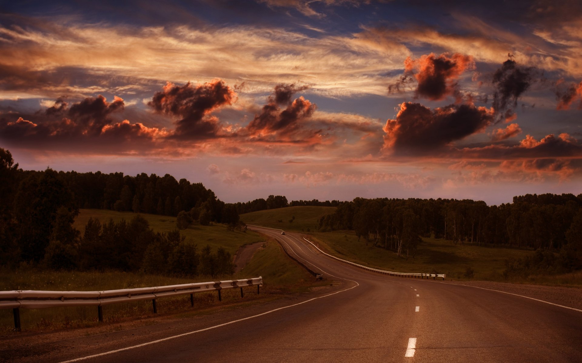 landstraße straße horizont wald himmel