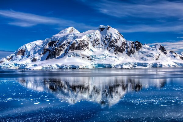 Verschneite Insel im Wintermeer
