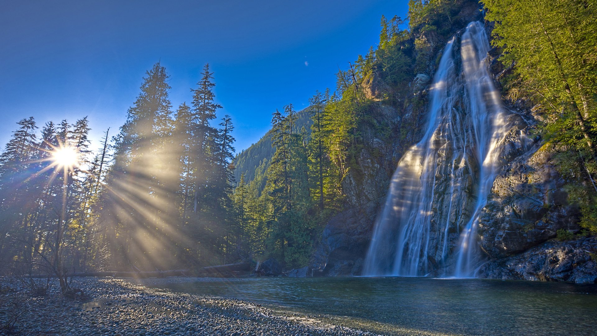 kanada natur wasserfall fluss wald sonne