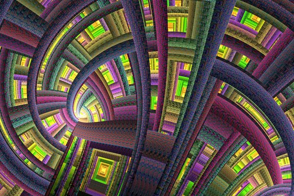 Fabelhafter Tunnel mit bunten Mustern