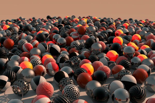 3 d Kugeln auf dem Hintergrund des Morgendämmerung Himmels