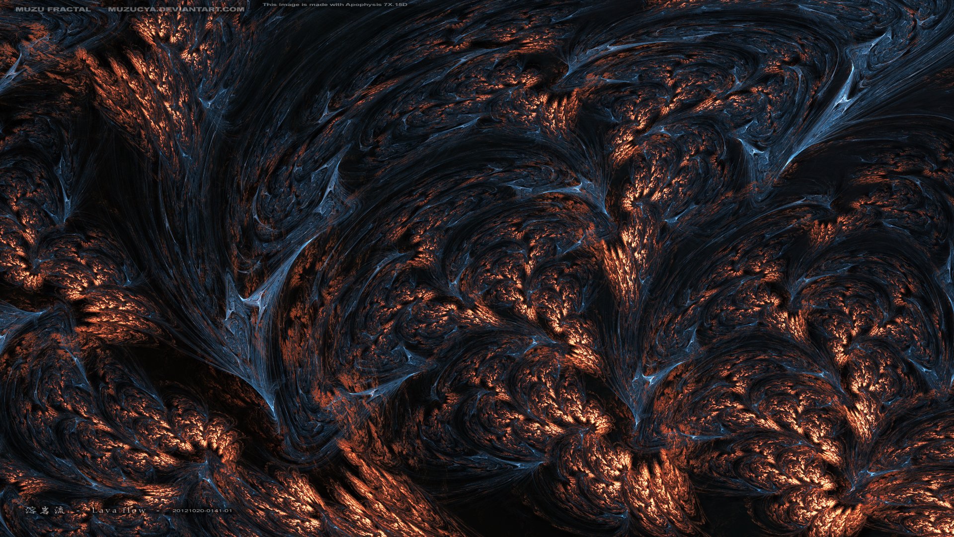 lavastrom fraktale felsen lava