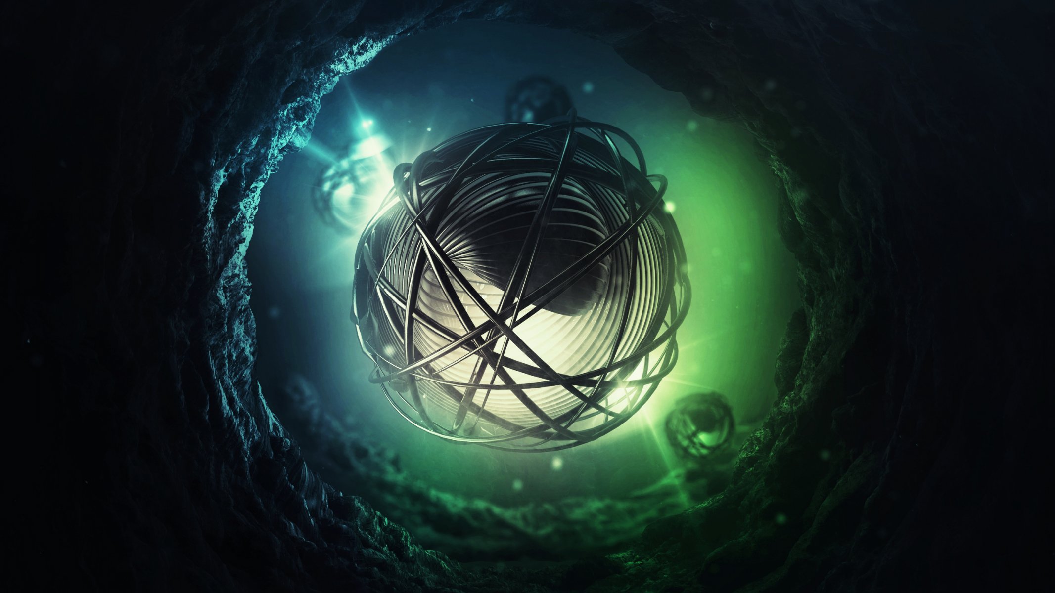 kunst tunnel kugeln licht