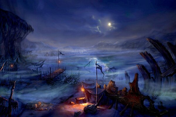 Das Lager in den Felsen sieht zu unsicher aus