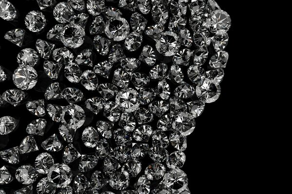 Viele Edelsteine auf schwarzem Hintergrund