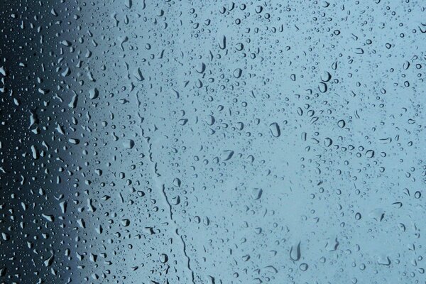Regentropfen auf Glas