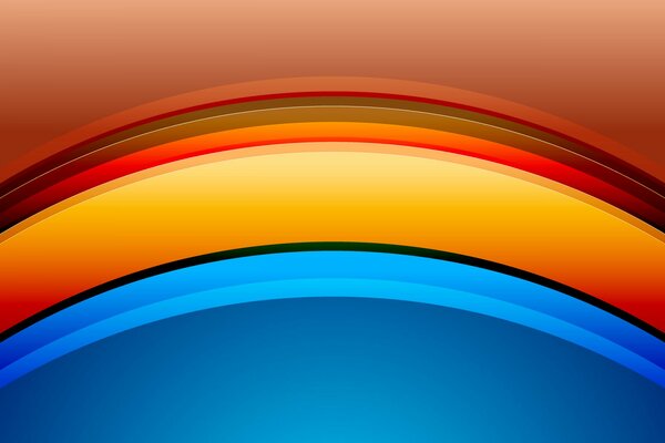 Bunte dreidimensionale Linien in Form eines Regenbogens