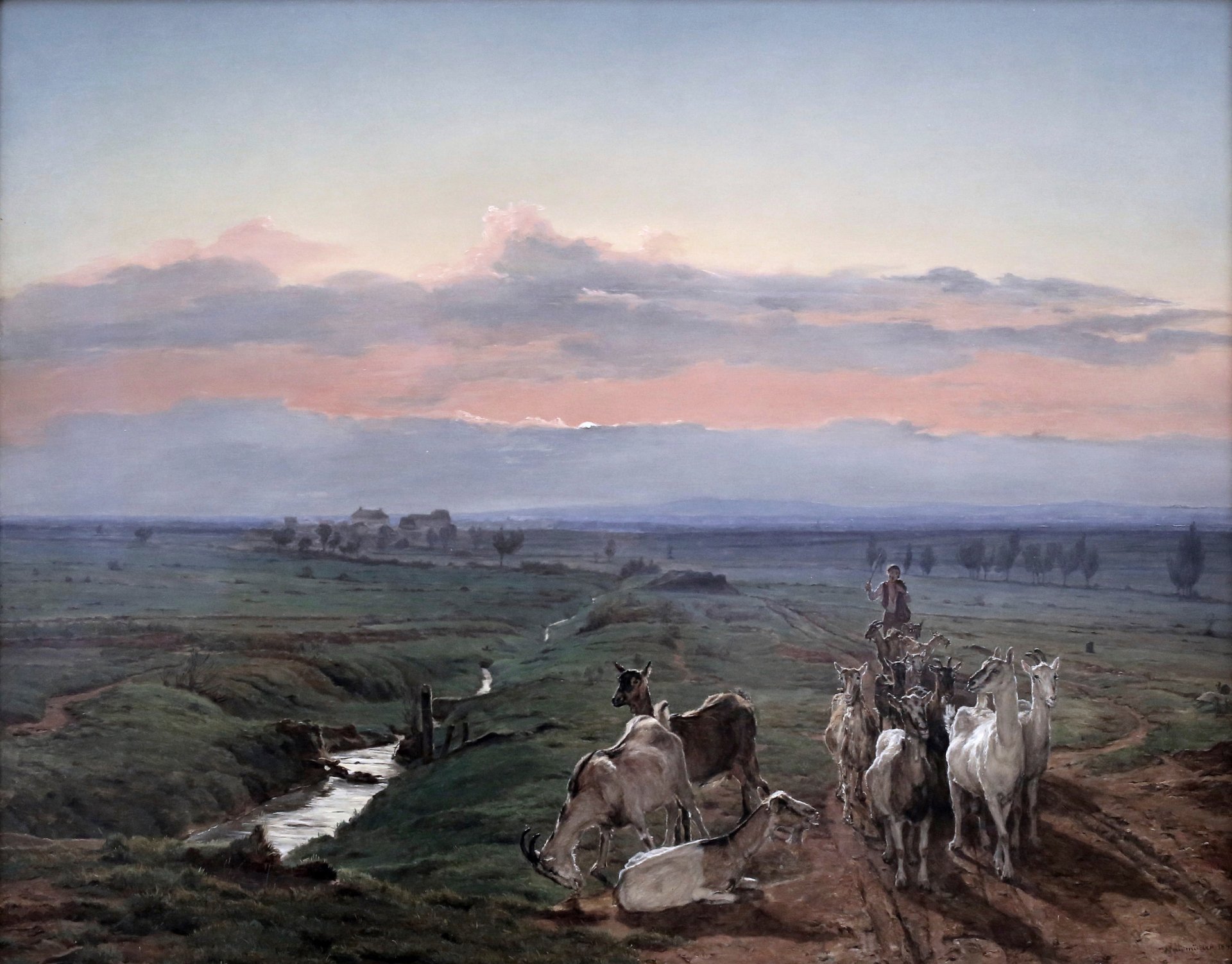 ferdinand georg waldmüller ferdinand georg waldmüller morgenlandschaft und ziegen-herde neue pinakothek gemäldegalerie münchen