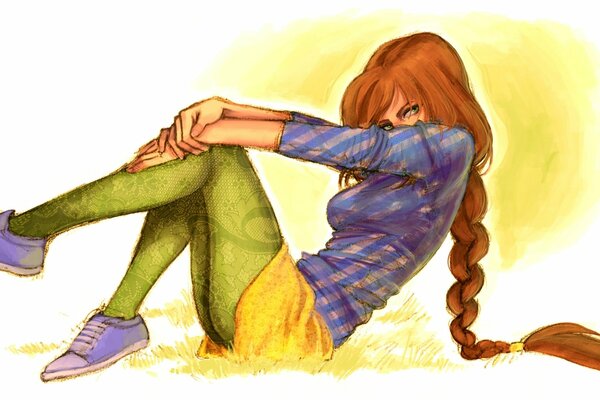 Ein langer roter Zopf sieht verspielt aus