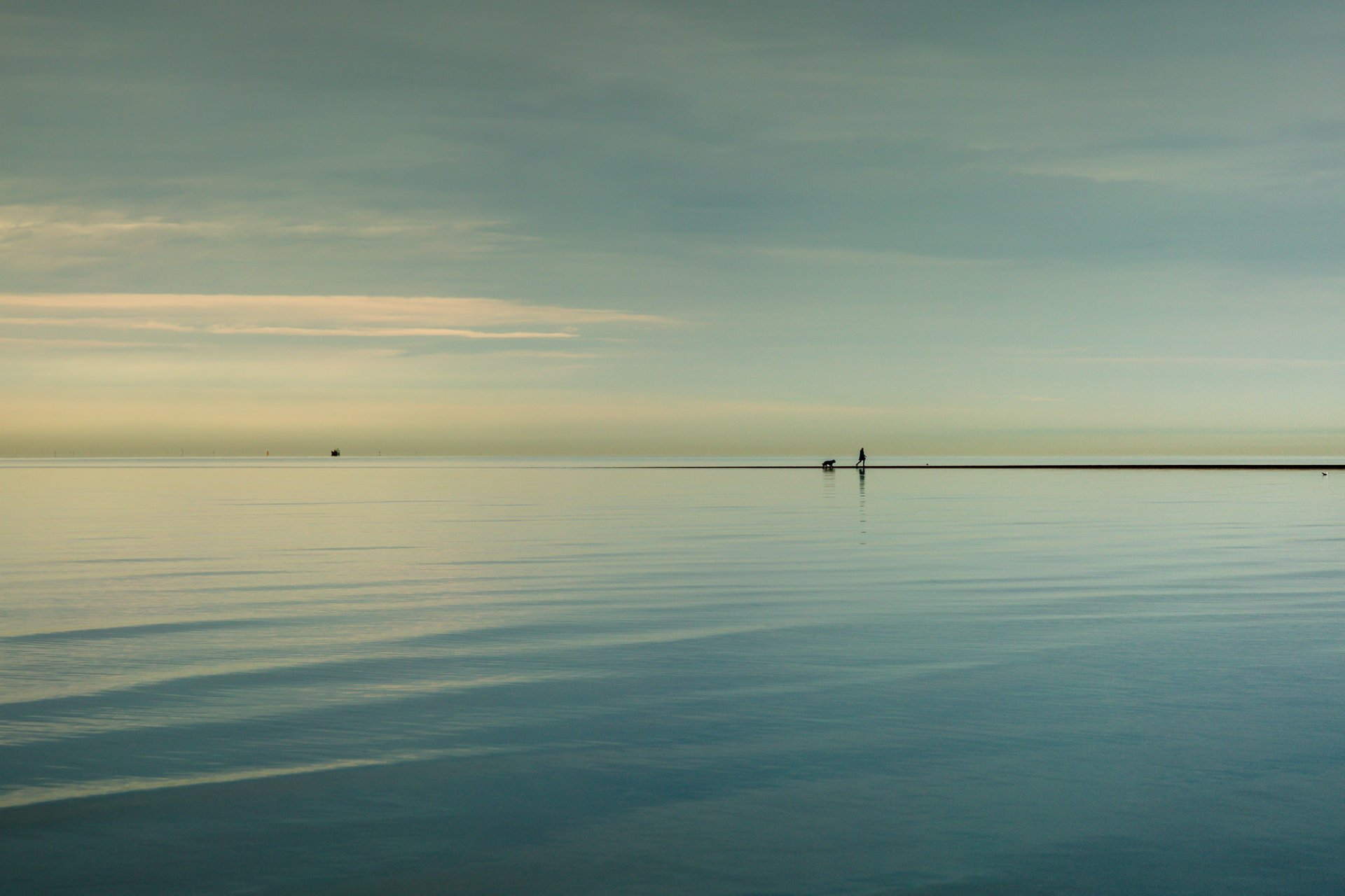 meer silhouetten himmel