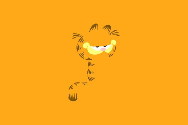 Garfields Katze ist unvollständig auf einem orangefarbenen Feld