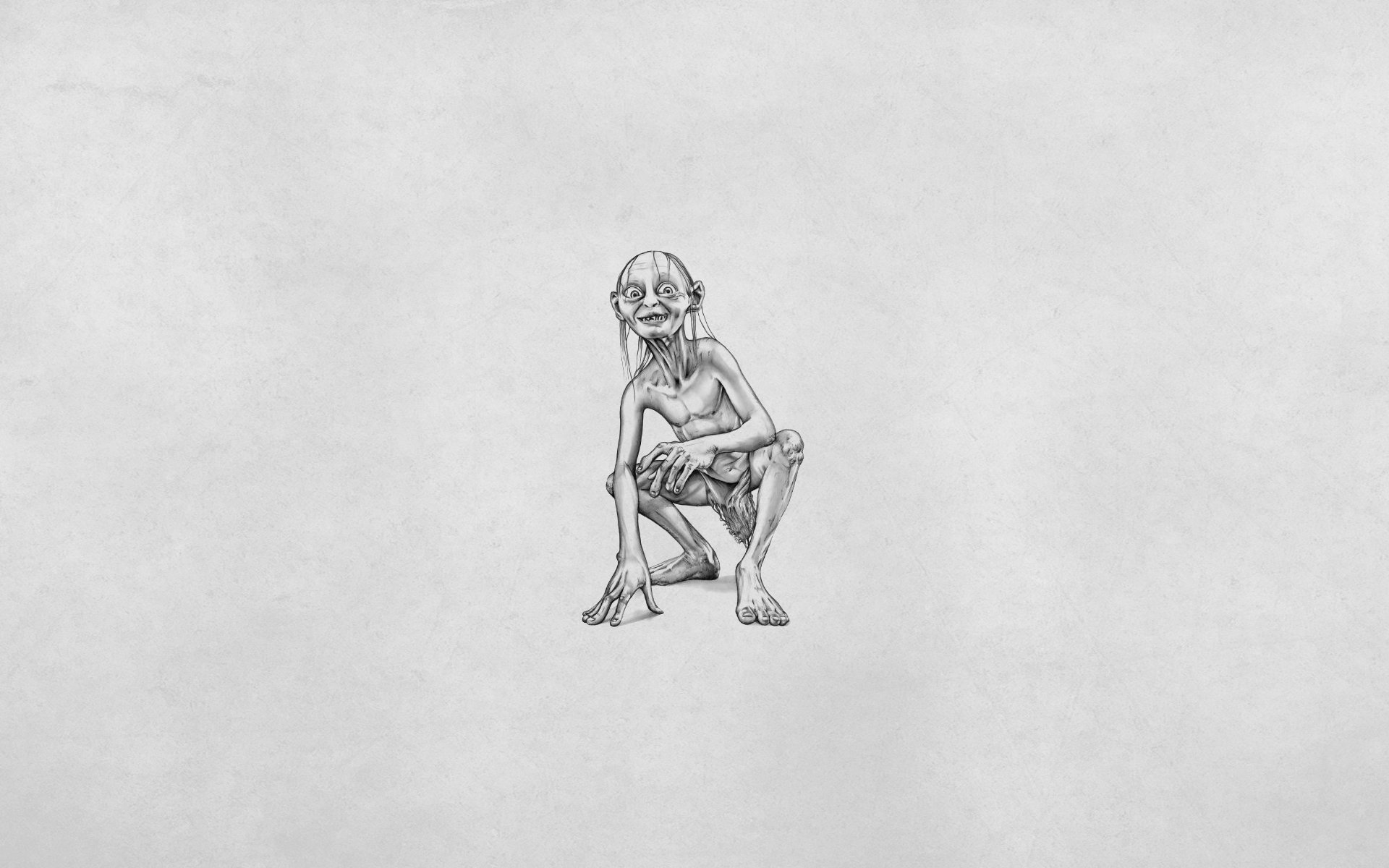 herr der ringe gollum minimalismus weißer hintergrund
