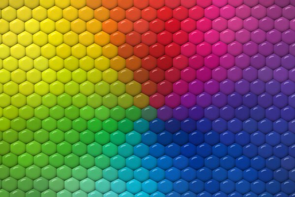 Bild von Regenbogen-volumetrischen Sechsecken