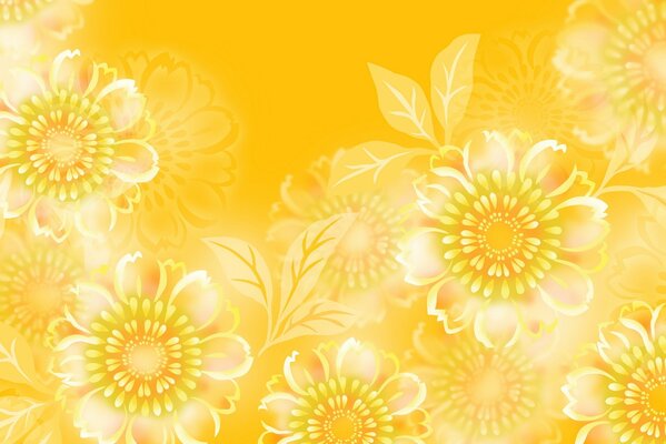 Gelbes Bild mit Mustern und Farben