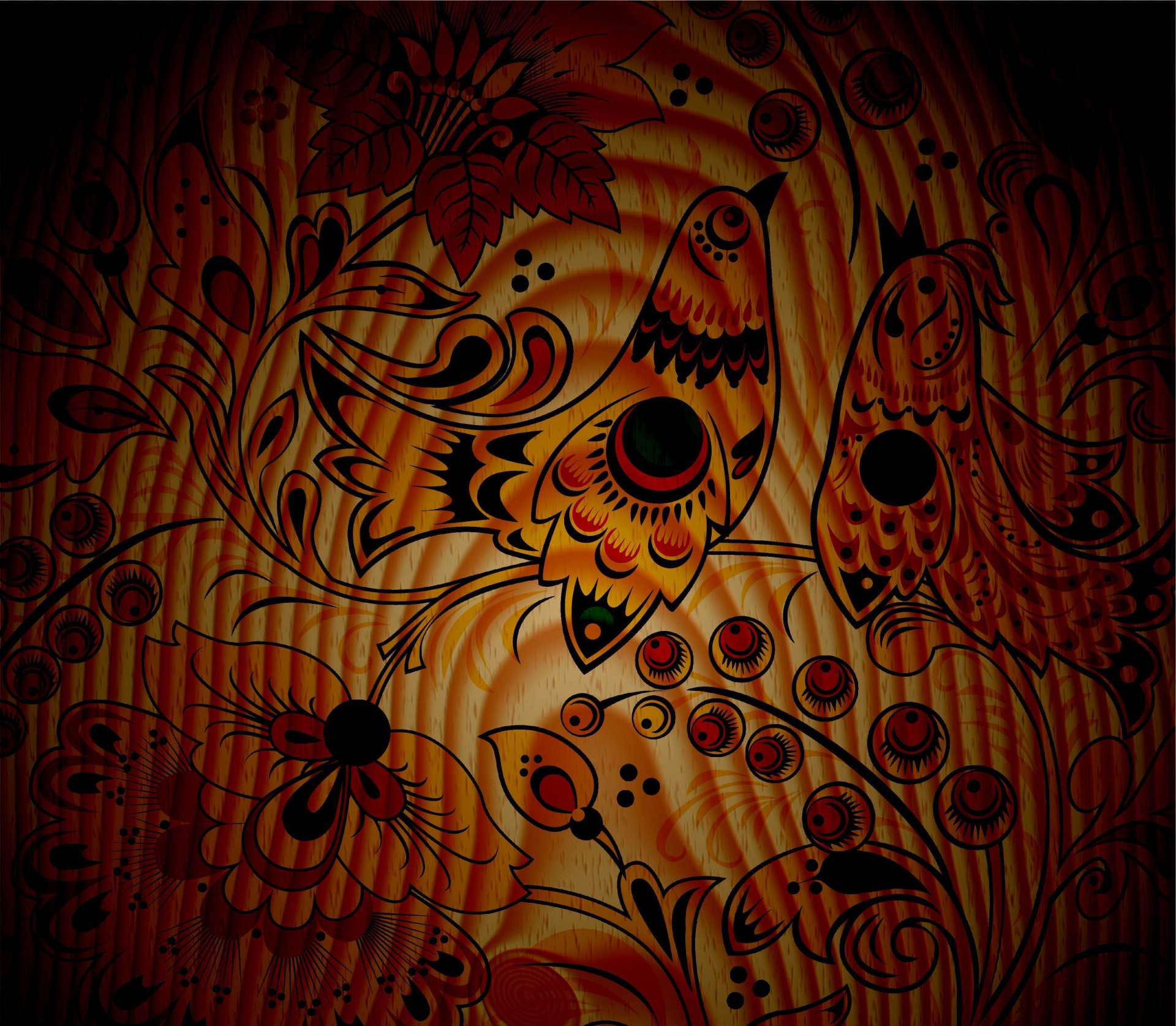 textur hintergrund baum muster muster vögel paar beeren blumen pflanzen