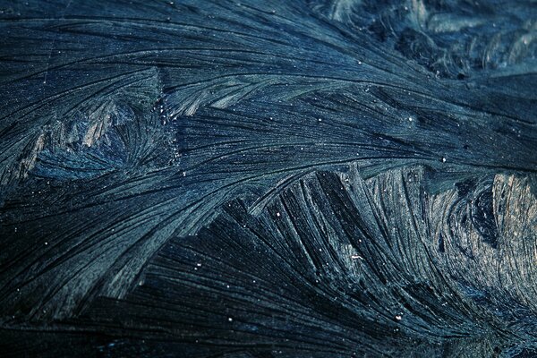 Zeichnung von Frost auf gefrorenem Glas