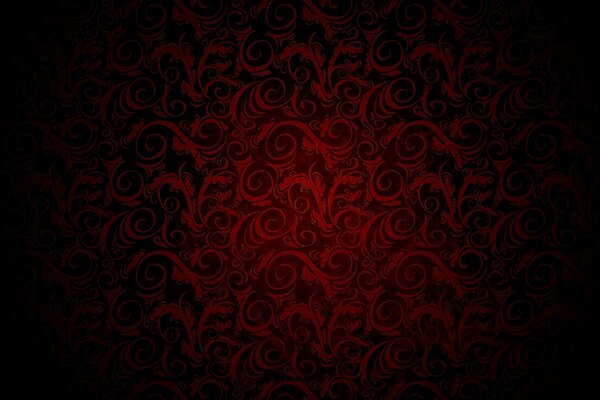 Rote Verzierung auf schwarzem Hintergrund