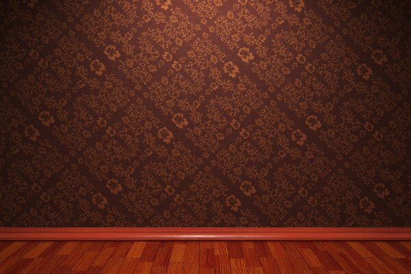 Eine Wand und ein Teil der Sockelleiste sind der Effekt einer kleinen Szene