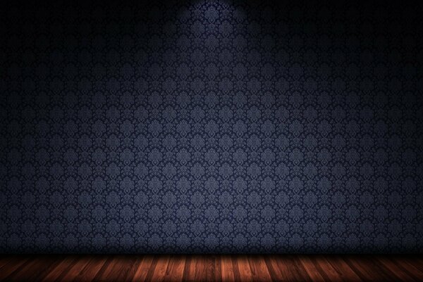 Wand mit Tapeten und Parkett sehen schön aus