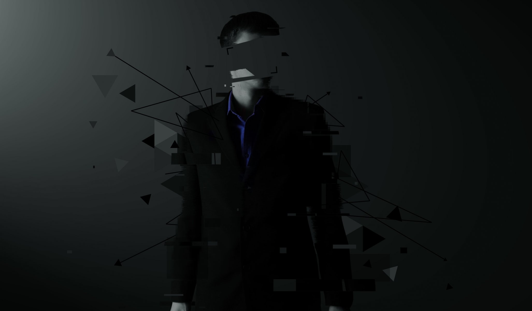 mann ohne gesicht abstraktion rendering bsp jacke