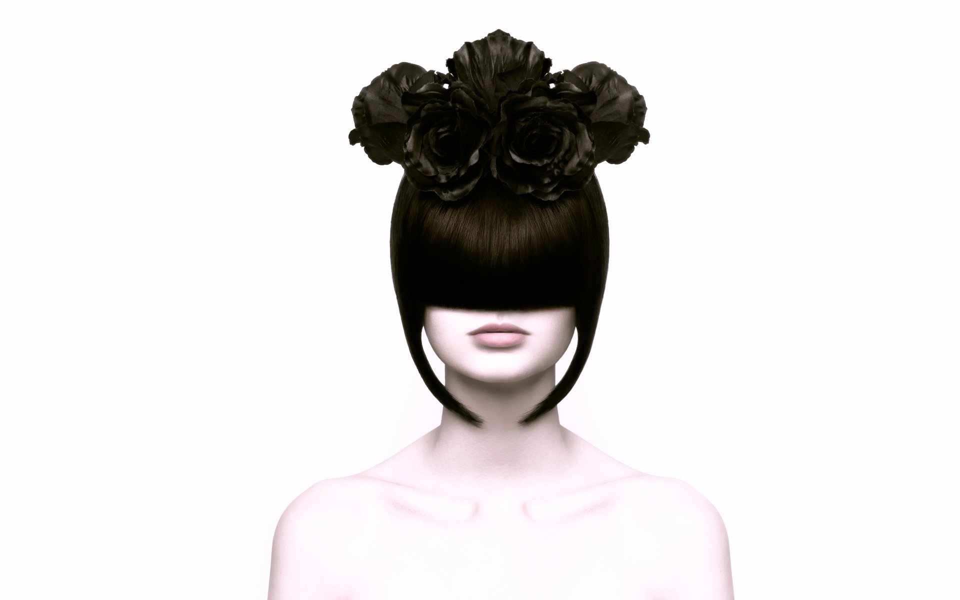 schwarze witwe stilvolle frisur schwarze rosen