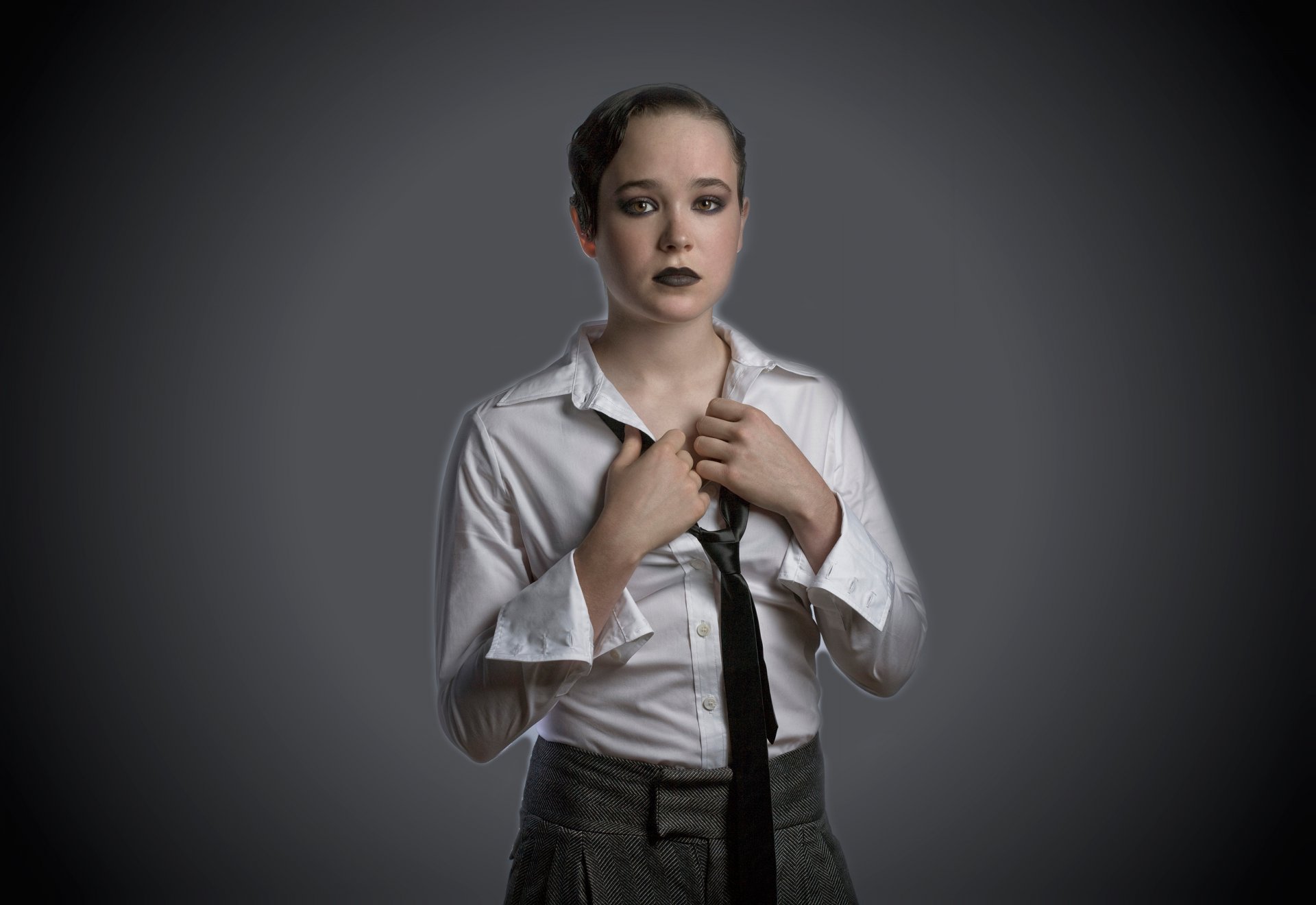 unisex-stil make-up neues bild porträt ellen page