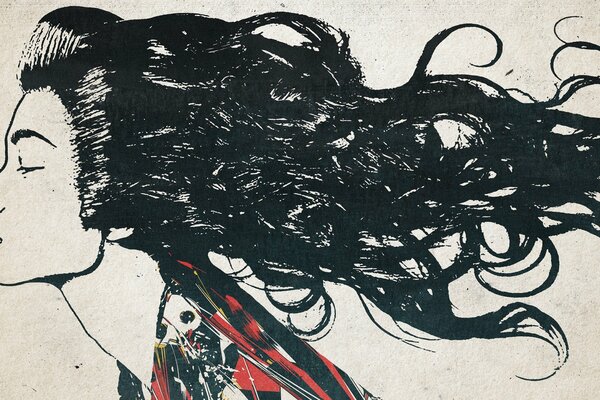 Stilvolles Mädchen mit langen Haaren